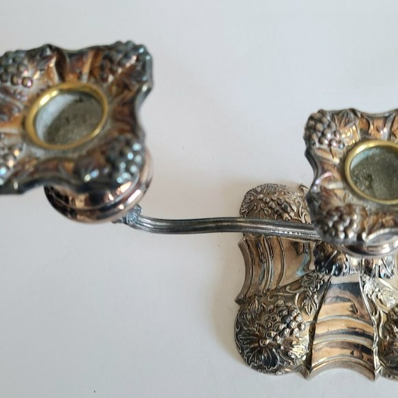 Vintage Coronet Plate 47 EP 47 Lead 3 branches candleholder/candlesticks. - Picture 9 of 11